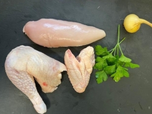 Livraison Demi poulet découpé - 600g